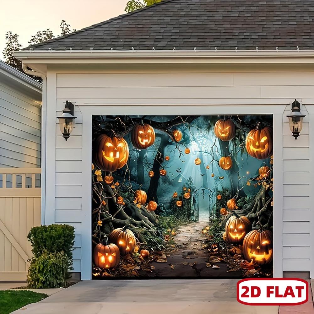 Halloween tapestry wall decoration - Ghost forest pattern design, suitable for parties and photography backgrounds