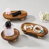 Wooden Display Tray Small Riser Pedestal Stand Rustic Elevated Tray Wooden Riser for Jewelry Perfumes Candles Plants Farmhouse Tabletop Decor