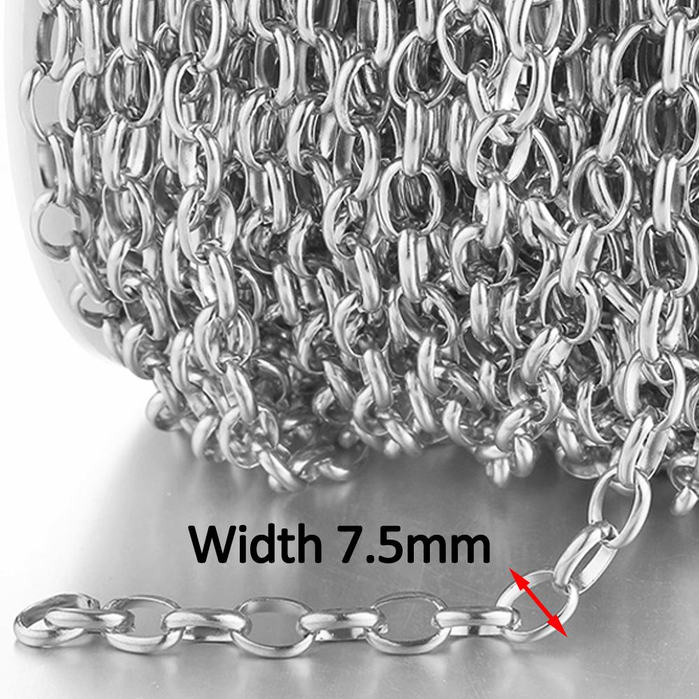 20Meters/Roll 1M No Fade Stainless Steel Chain Multi Sizes Basic Chains for Jewelry Making DIY Bracelet Necklace Chain Wholesale