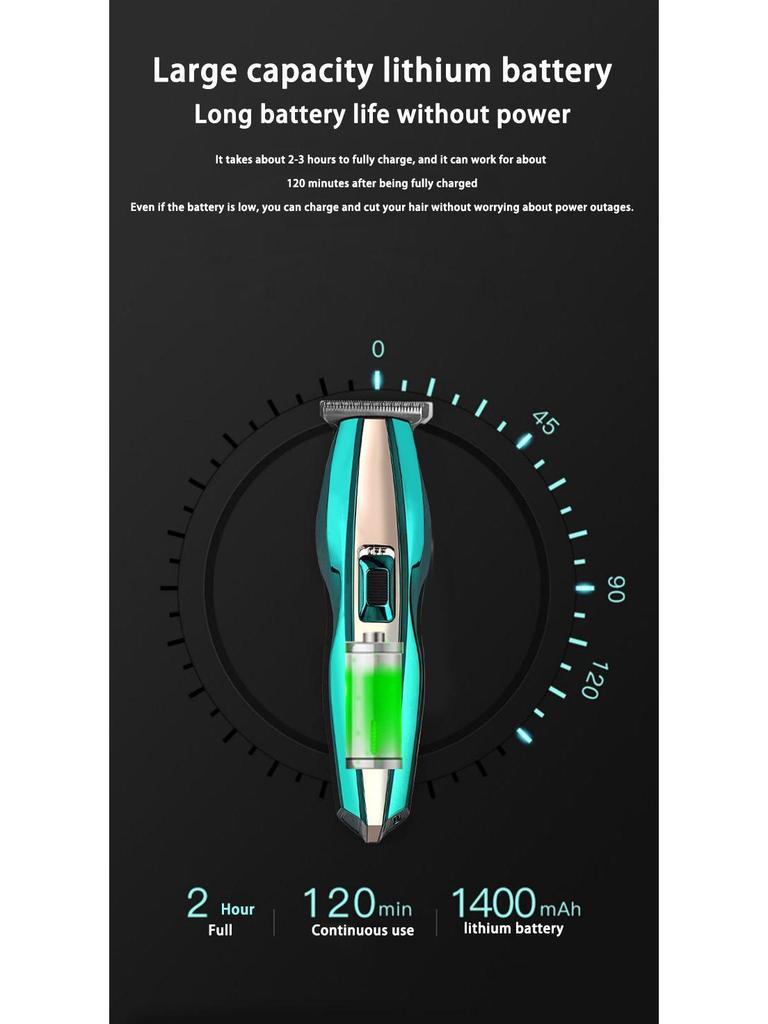 High-Power Professional Electric Hair Clipper with Washable Head