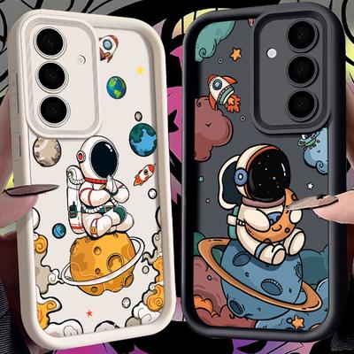 Spaceman Phone Case For Samsung S26 S25 S24 S23 S21 S20 Ultra Cute Astronaut Planet Funda For Galaxy S25 S24 FE S26 Plus Cover