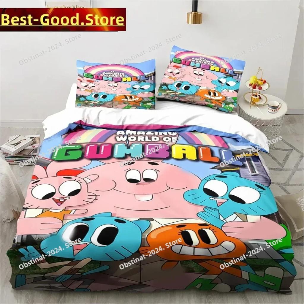 Carton The Amazing World Beding Set Gumbal Young Boys Young Girls Twin Quen King-Sized Dimensionsd Dimensions Soft Duvet Cover Pilowcase Bed boys
