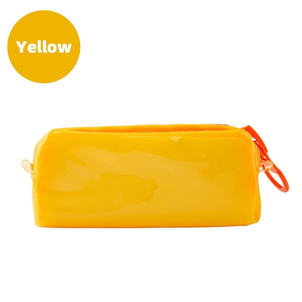 Available Jelly-Like Stationery Organizer Dopamine Pencil Case Minimalist Solid Color Ins Durable Bag Upright