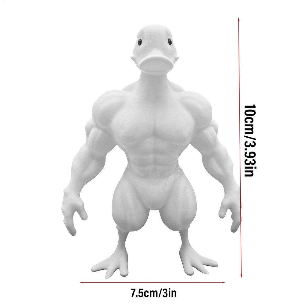 Flexing Muscle Duck Statue 3D Printed Gym Decor for Men, Funny Bodybuilder Duck Collectible Desktop Sculpture белый