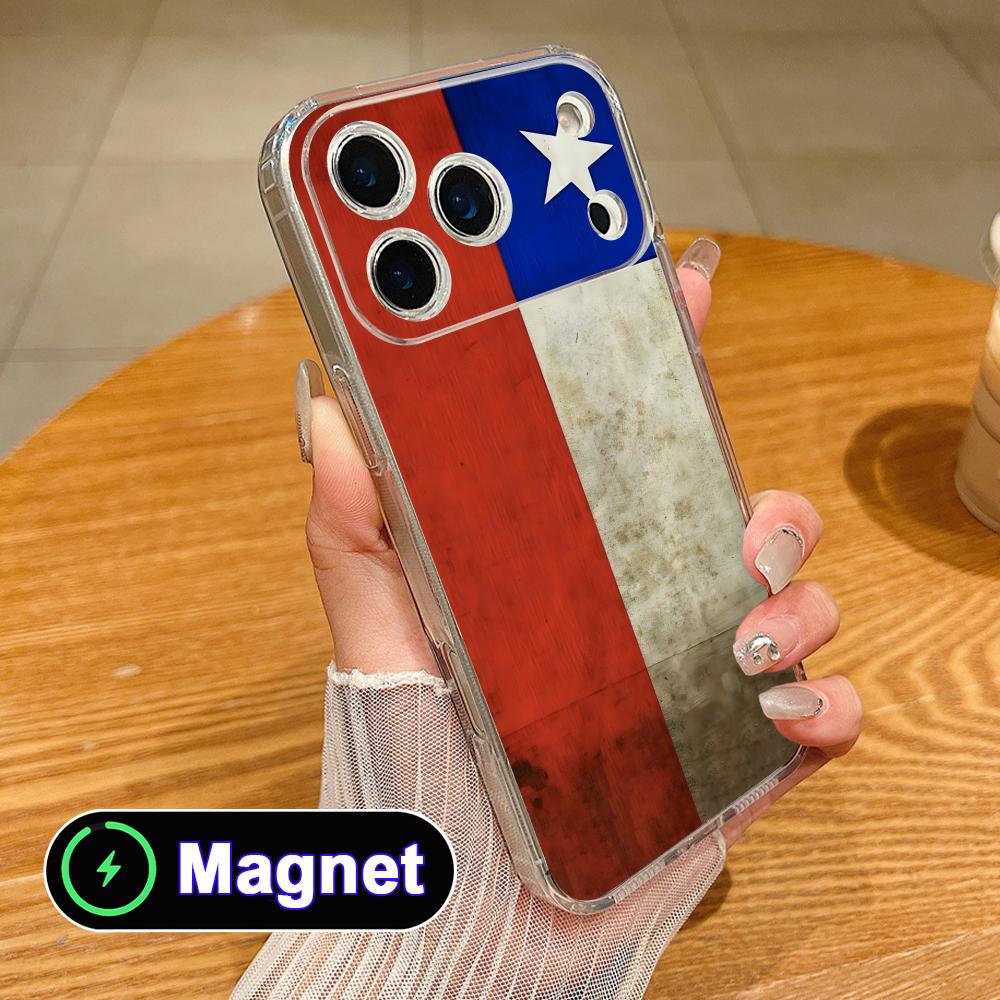 

Chile Flag Clear TPU Magsafe Mobile Phone Case for iPhone 17 16 15 14 13 12 11 Air Pro Max Plus Mini Colorful Cover iPhone 11 Pro Max