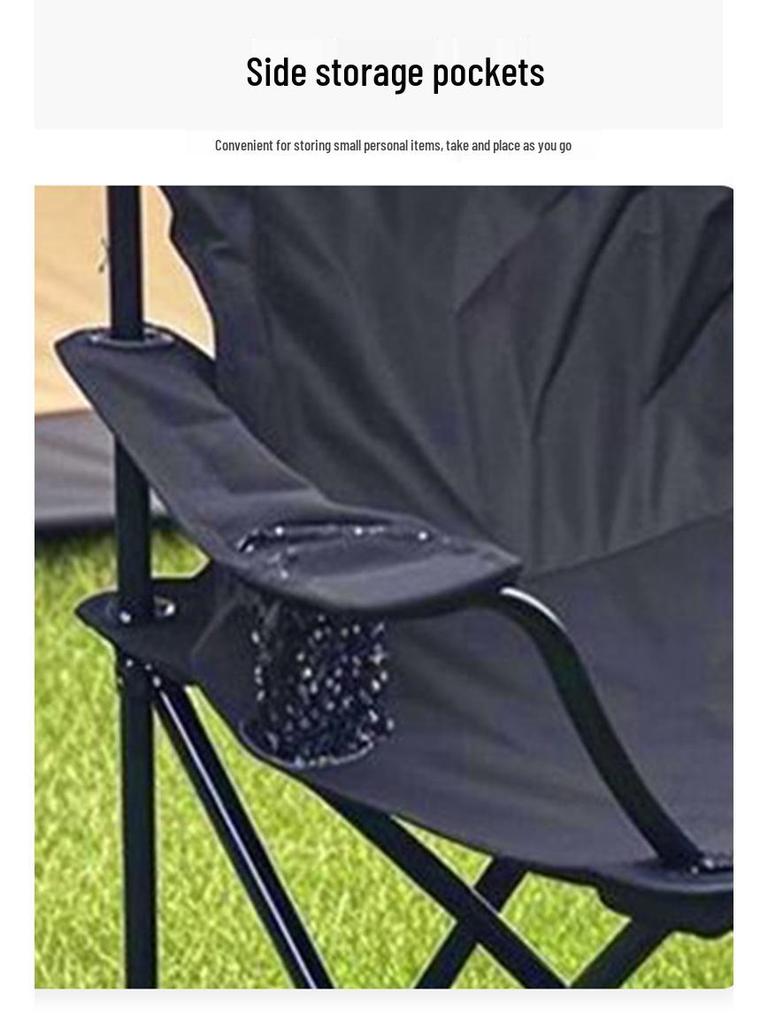 Outdoor Folding Chair with Armrests - Portable, Lightweight for Camping, Hiking, or Car Trips