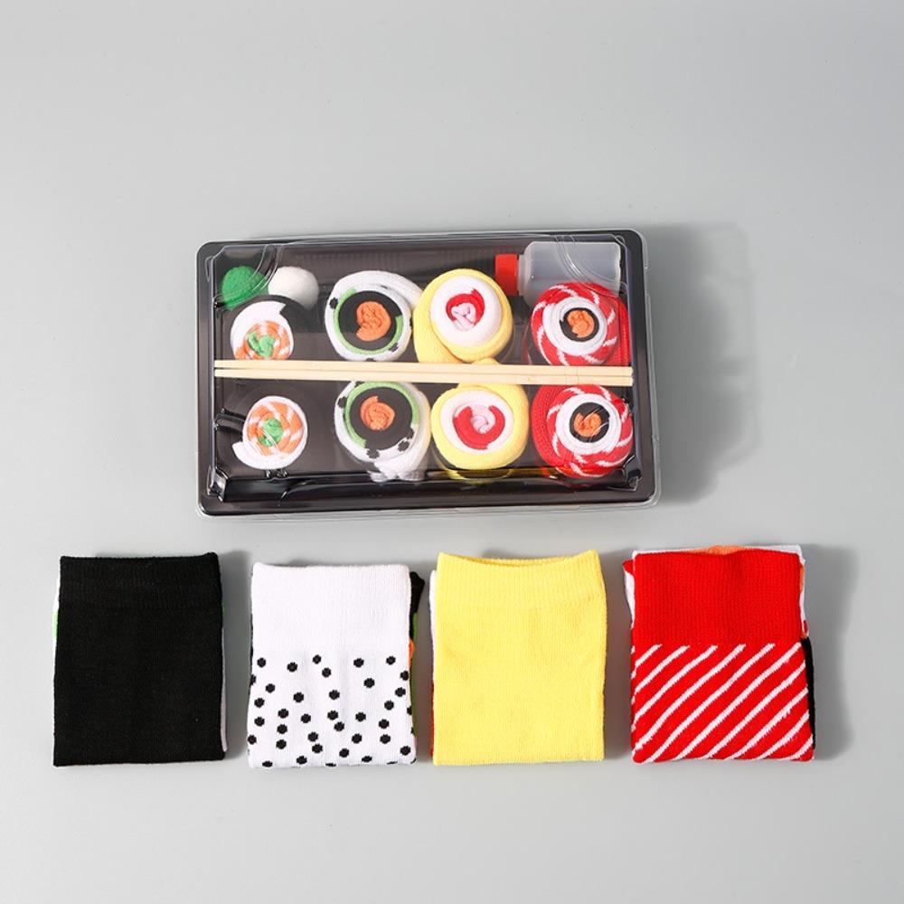 Y2K Salmon Sushi Socks Ins Funny Socks Gift Box Fashion Cotton Socks For Women Men