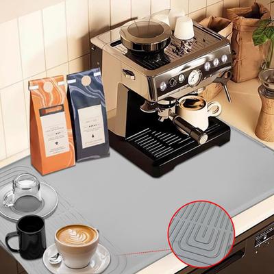 Silicone Coffee Mat Anti-Slip Grip Dish Drying Mats BPA-Free Waterproof Heat-proof Countertop