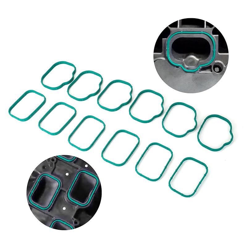 Intake Manifold Gaskets Lower & Upper Gasket Plenum Set Compatible With Dodge Chrysler Jeep Ram 3.6L 184562A 5184331AC #MS97204 MS97205 12Pcs
