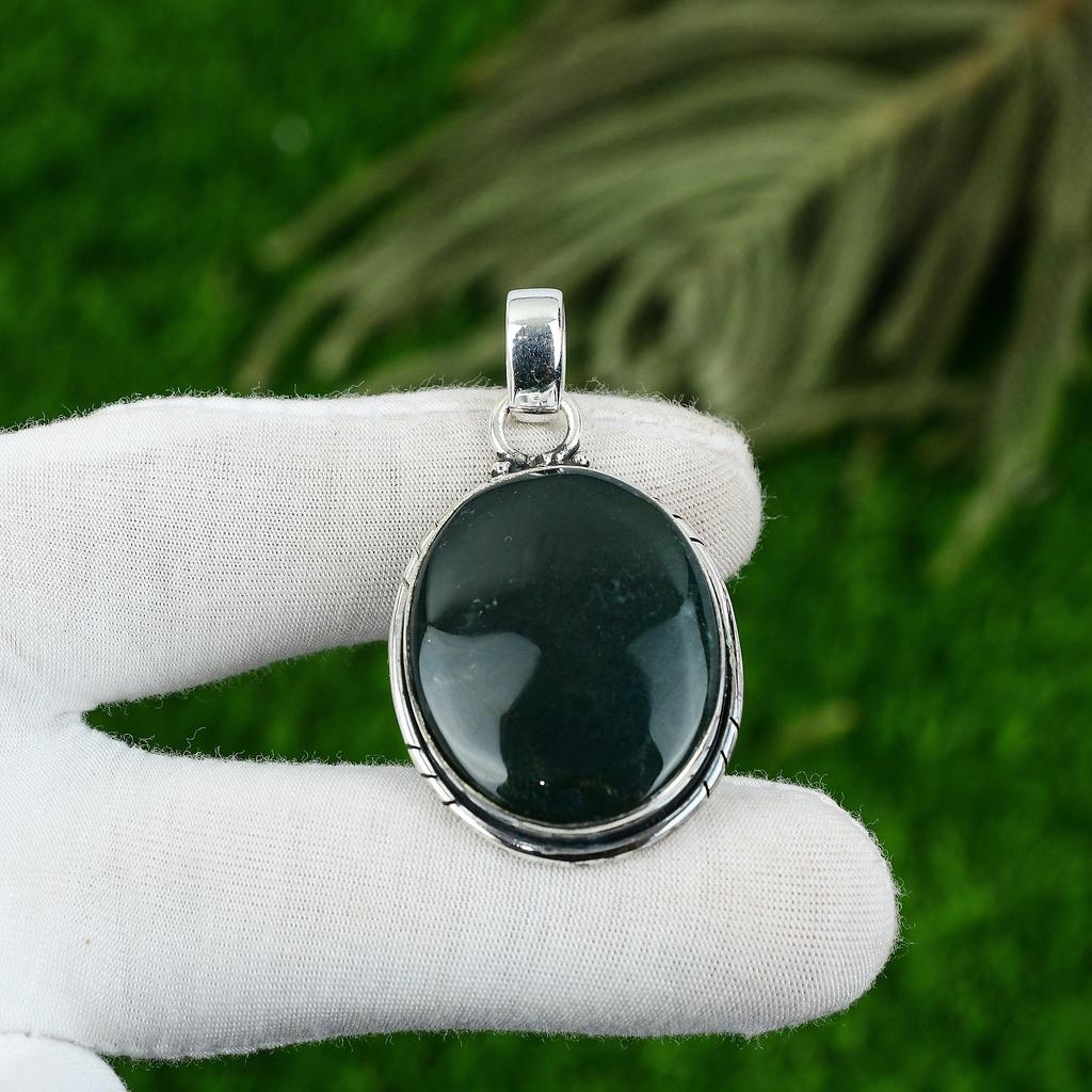 Oval Bloodstone Stone 925 Silver Bezel Root Chakra Daughter New Pendant Jewelry