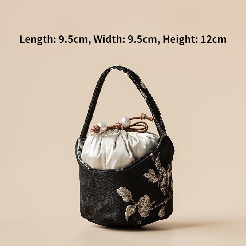 Brocade Plum Blossom Embroidery Tea Cozies Traditional Tea Cozy for Teapot Portable Bag Travel Storage Bags Drinkware Teaware