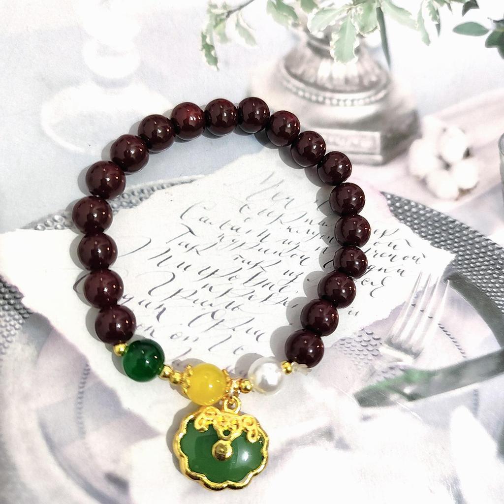 New Women's Mori Style Butterfly Glass Bracelet with Colorful Crackle Beads