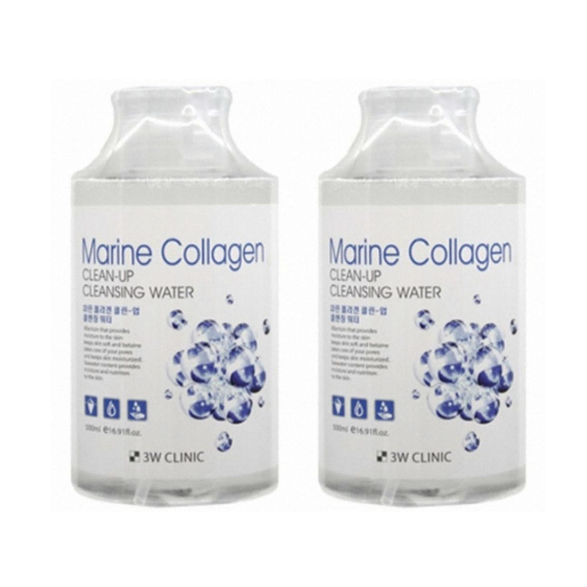 3W CLINIC Marine Collagen Clean Up Очищающая вода 500 мл (3 варианта) #500ml x 2pcs