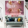 2D Flat Print Rose Gold 18th Birthday Tapestry Backdrop for Milestone Party