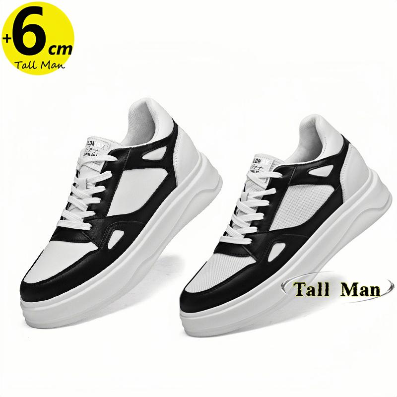 Men Elevator Shoes Oxford Sneakers Lift Insole 6CM Height Increase Summer Sports Plus Size 36-45
