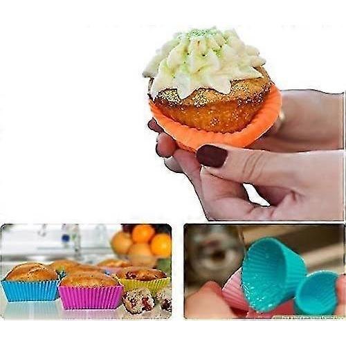 Silicone Cupcake Muffin Baking Cups Liners 36 Pack Reusable Non-stick Cake Molds Sets