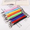 Wrist Coil Spring Lanyard Elastic Ropes Spiral Stretch Keychain Key Cord Clasp Spring Rope Key Ring