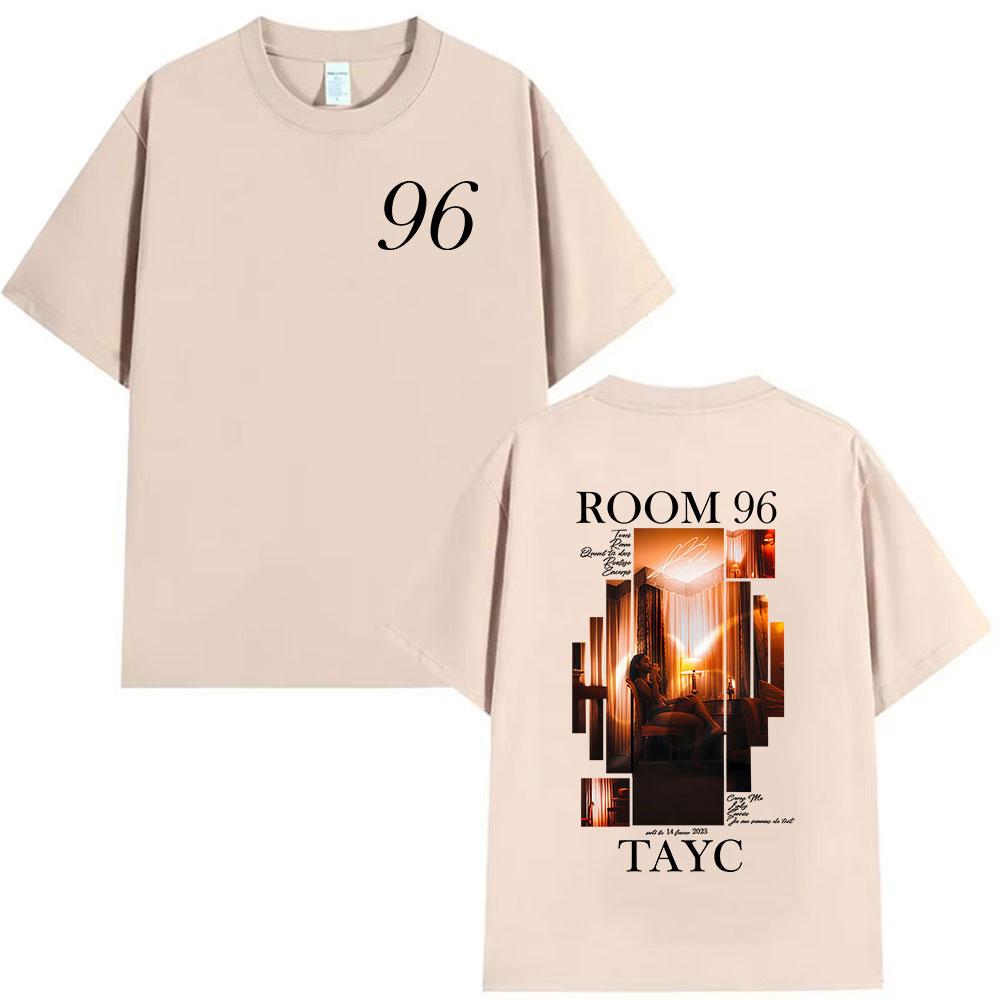 

Rapper Tayc ROOM 96 Album Tour 2025 Product T-shirt Men s and Women s Retro Fashion Summer Print 100% Pure Cotton T-shirt XL