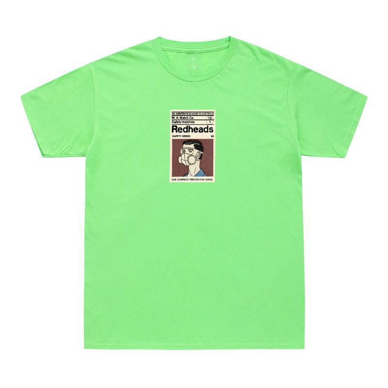 Ins Hot Selling Redheads Mask Print T Shirt Unisex Women 100% Cotton O-Neck Tee Shirt Casual Summer Hip Hop Tees Tops