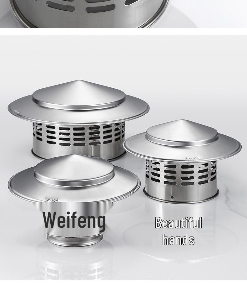 Breathable Umbrella-Style Stainless Steel Chimney Cap for Roof and Terrace Ventilation