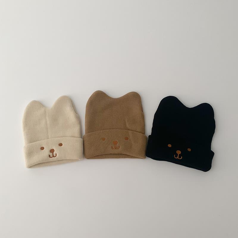 Høst vinter baby lue lue søt tegneserie kanin strikket lue for spedbarn gutt jente koreansk ensfarget småbarn varme luer panser