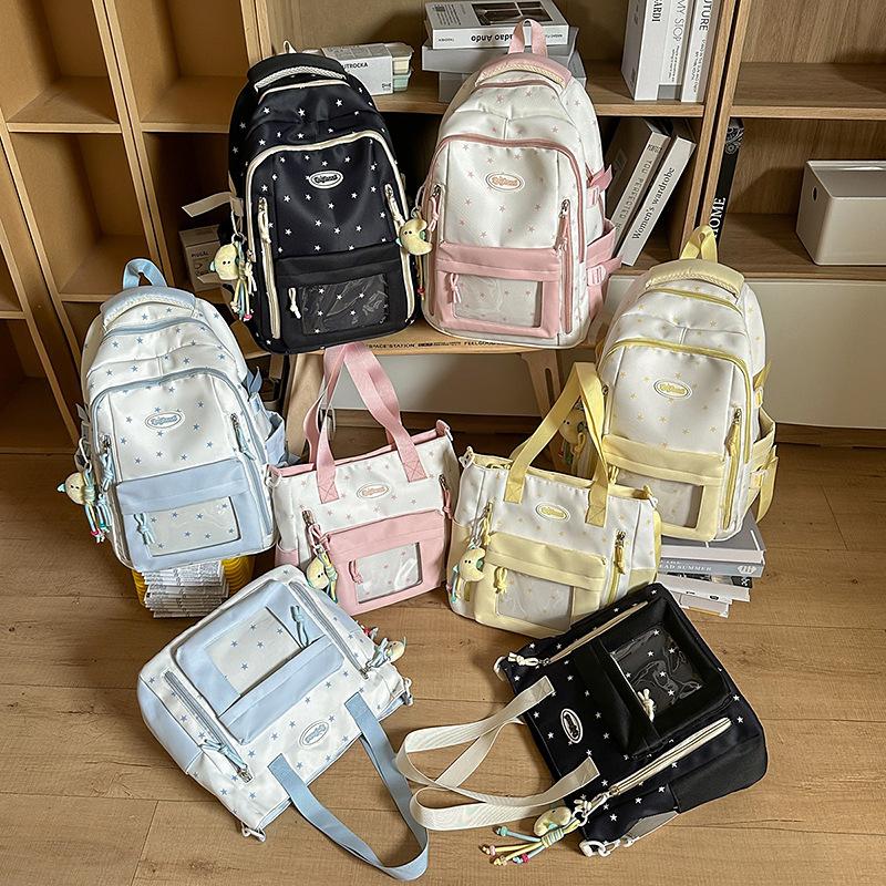 Schoolbag High value schoolbag Women's large capacity backpack Fashion new small fresh versatile backpack Pain bag Durable tutoring bag