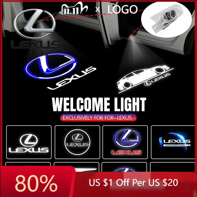 2026 Autocollants Intérieurs Chauds 2 LED Logo d'Emblème de Porte de Voiture Style Pour Lexus LS600hL GX470 GX460 GX400 LX470 LX570 RX270 RX300 RX450h
