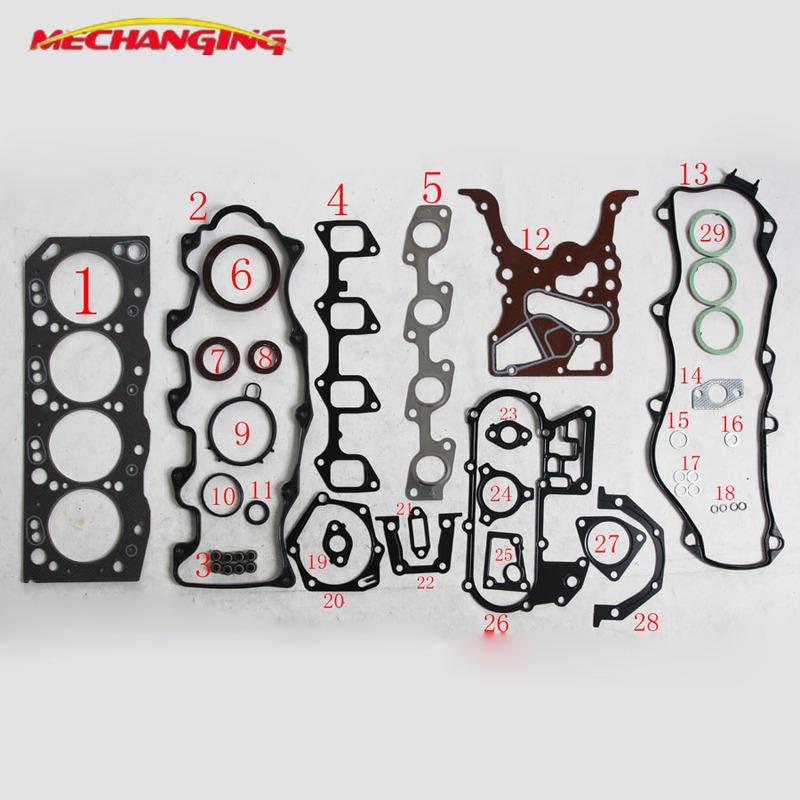 For TOYOTA LAND CRUISER HIACE HILUX II DYNA 150 2.8 3L Engine Rebuilding Kits Full Set Engine Gasket 04111-54095 Mechanging