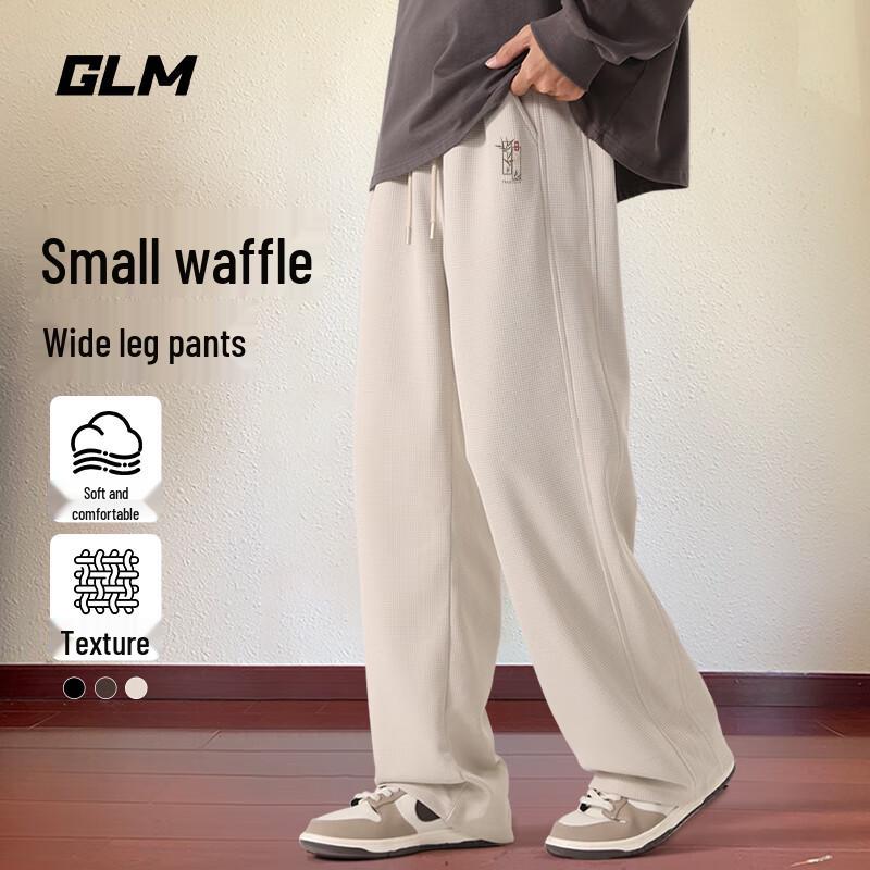 

GLM Men s Casual Drapey Waffle Wide-Leg Pants 3XL