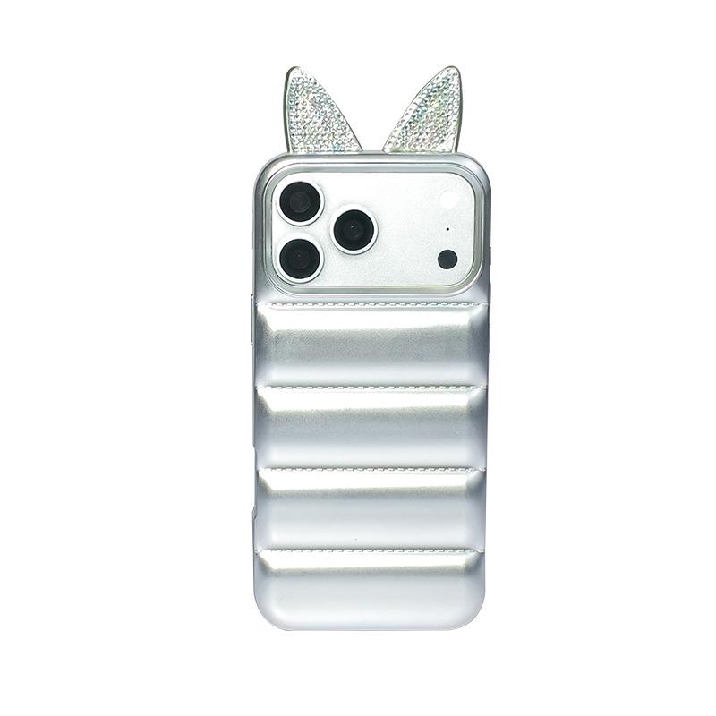 

Lux Rhinestone 3D Cat Ear Case for Apple 17 Pro Max, Drop-proof, New for 16 Pro iPhone 15