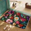 FlowerThickening Bathroom Cashmere Mat Bath Non-slip Carpets In Wash Basin Bathtub  Floor Rug Shower Room Doormat Memory Foam 3D Pad