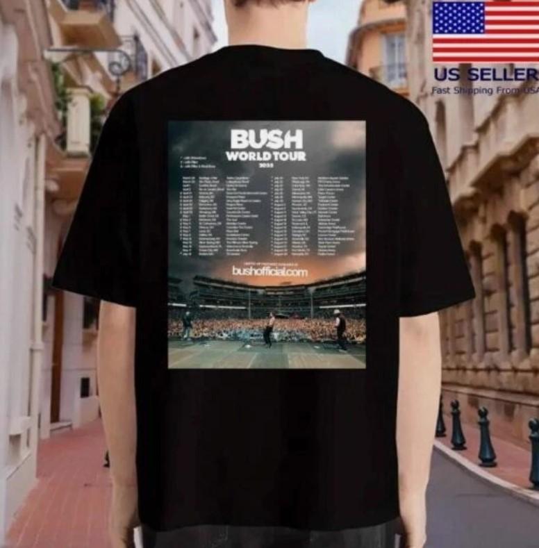 Bush Band World Tour 2025 On Back Concert Fan T-Shirt Unisex T-Shirt S