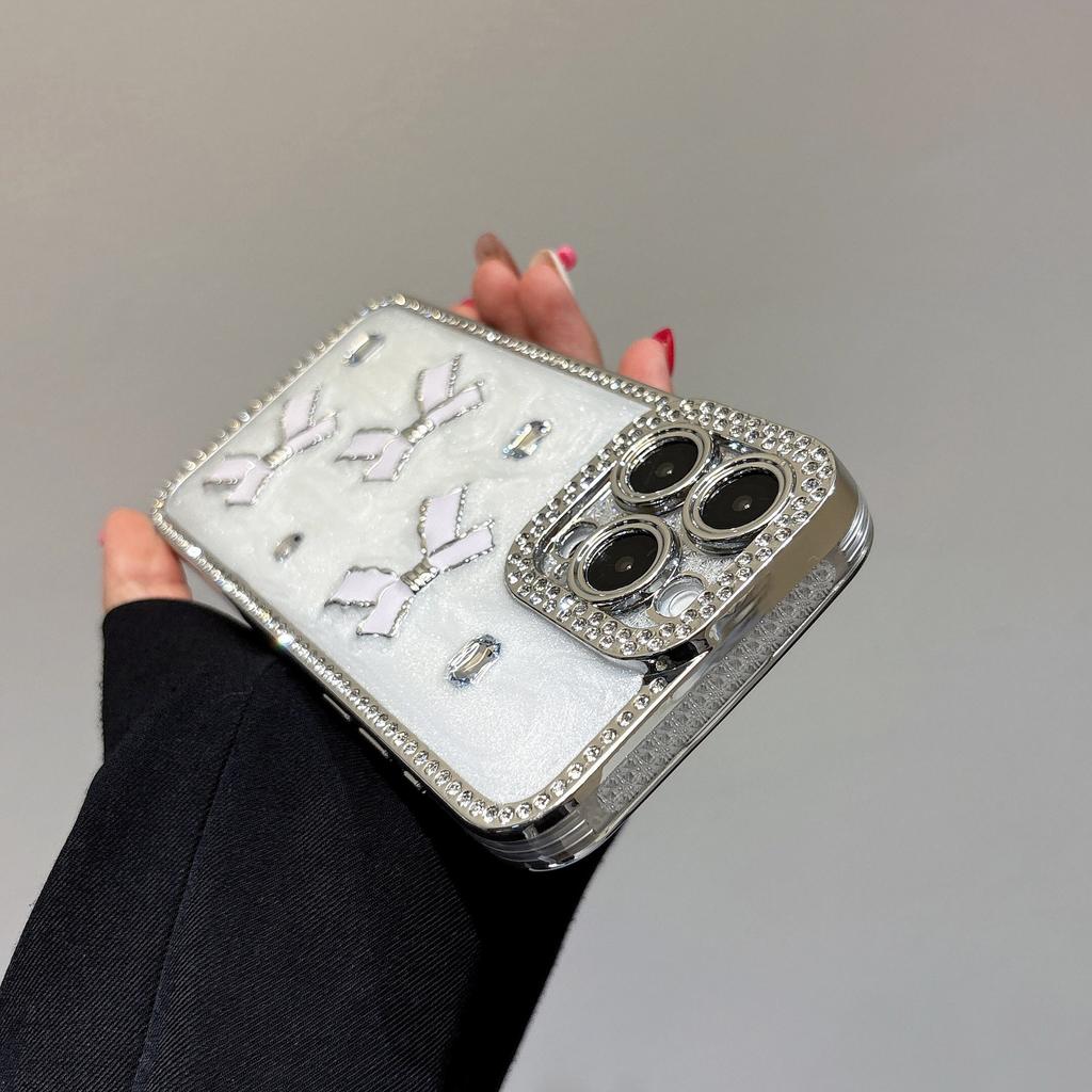 ins wind flash diamond bow rhinestone suitable for Apple 11promax mobile phone case iPhone11pro advanced sense 11