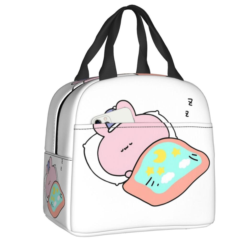 Custom Asamimichaan Anime Cartoons Asamimi Insulated Lunch Bags for Women Resuable Thermal Cooler Bento Box Work School Travel