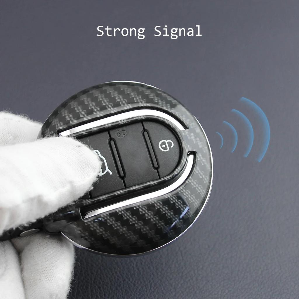 Carbon Fiber Car Key Fob Cover Case Chain Ring For Mini Cooper S One Countryman Clubman F54 F55 F56 F57 F60