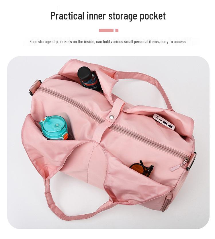 Trendy Solid Color Yoga Bag: Large Capacity, Wet/Dry Separation, Ideal for Travel & Fitness