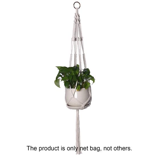 1 Set Plant Hanger Exquisite Workmanship Wide Application Cotton Rope Knotted Lifting Hanging Flowerpot Holder Household Supplies