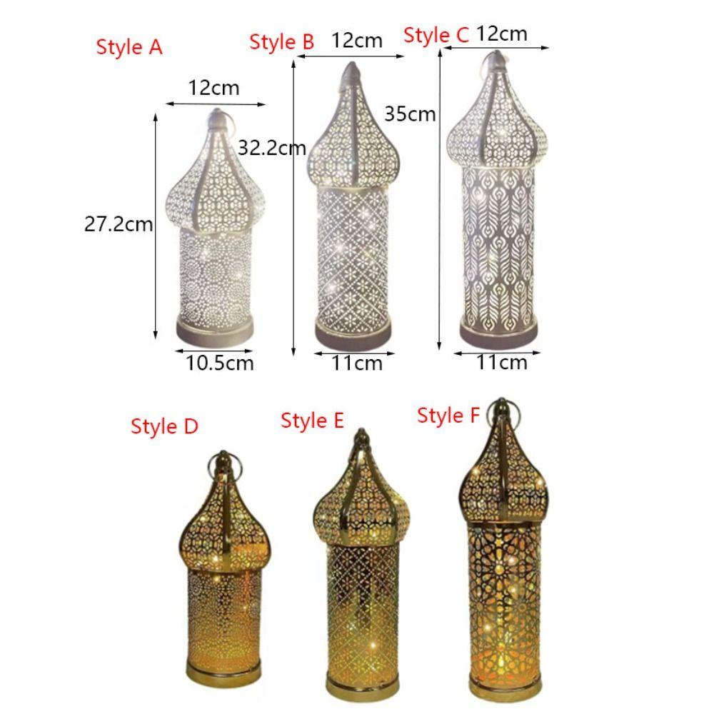 Vintage Moroccan Night Light Hollow Eid Lamp Home Ornament Ramadan LED Light Mosque