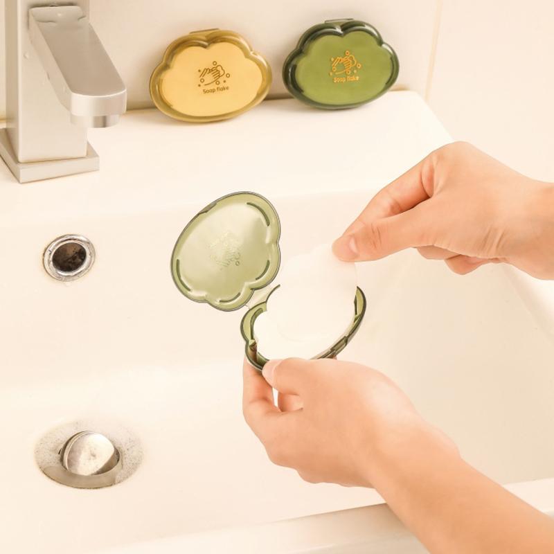 50 Stück Einweg-Seifenpapier, tragbare Reise-Seifenblätter, kreative Wolkenform, duftende Scheibe, Taschenseife, Mini-Handwaschbox