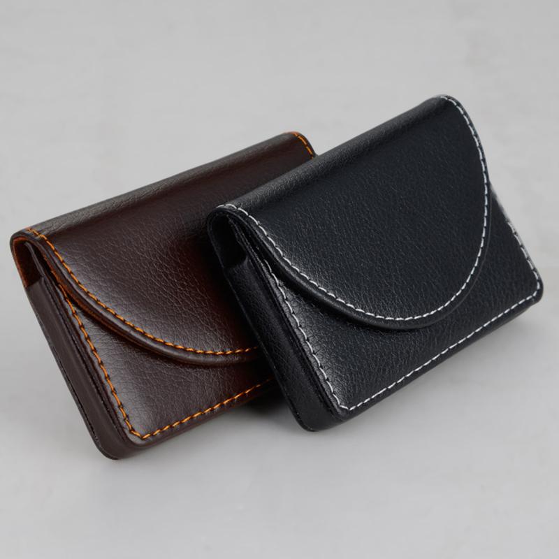 Pu Leather Business Card Holder Professional Credit Card Case With Magnetic Shut Rfid Large Capacity Wallet For Men Office