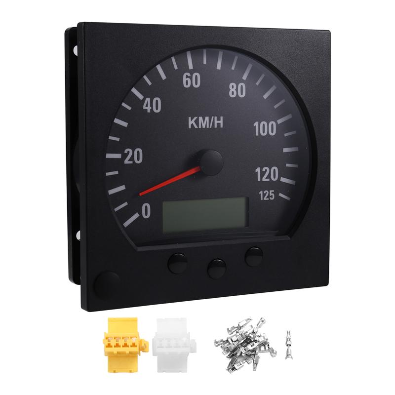 A58X-Universal 140Mm Diameter Speedometer Truck 0-125Km/H With Odometer Backlight 9-36V