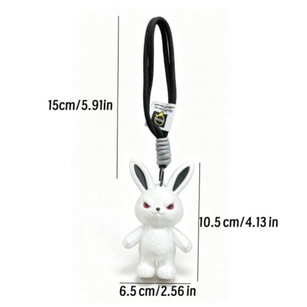 Lightweight Rabbit Keychain Soft Plush Doll Charm Evil Face Plush Keychain Handbag