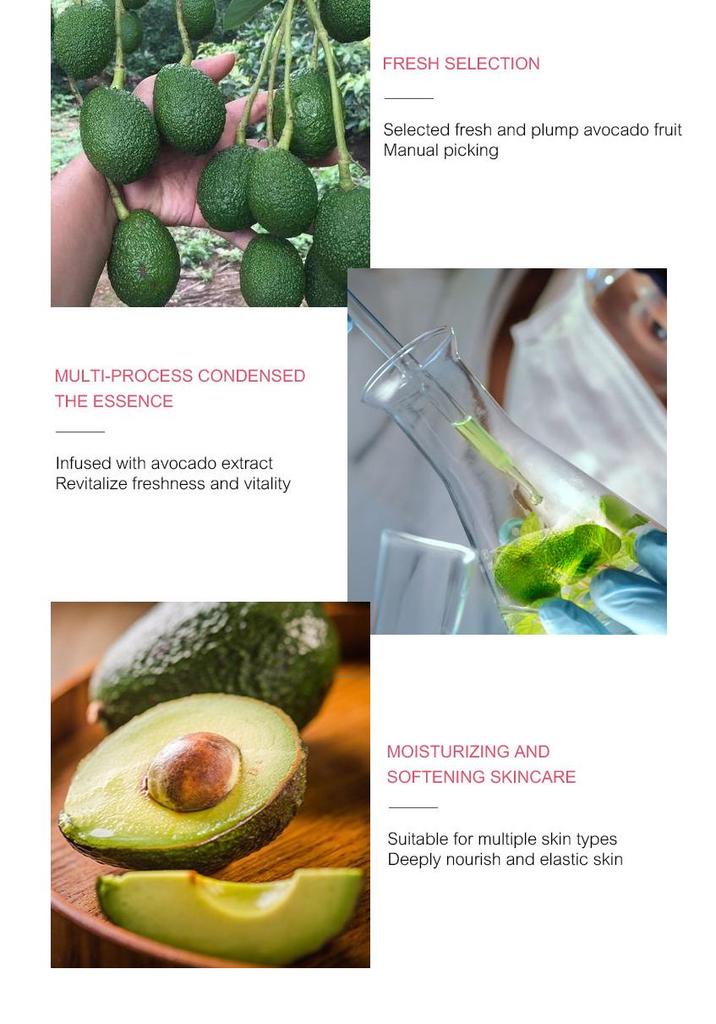 Avocado Hyaluronic Acid Six-Piece Skincare Set: English Version, Hydrating & Moisturizing.