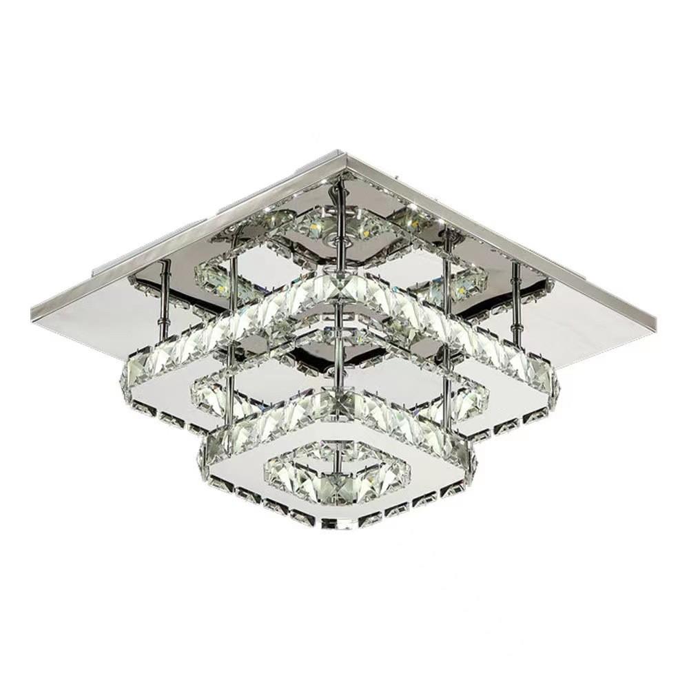 Elegant Square Crystal Led Ceiling Light Modern Minimalist Design For Living Room