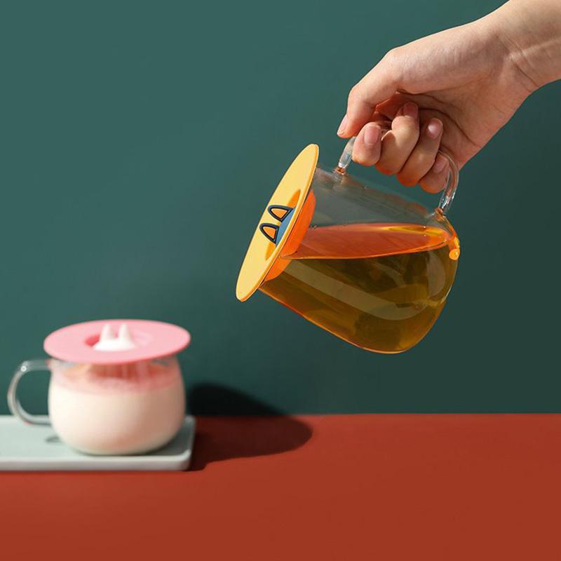 1PC Anti-Staub-Cup-Abdeckung Tassen Abdeckung Katze Ohr Silikon Dichtungen wiederverwendbare Drinkware Teile