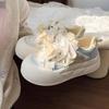 Milk Huhu thick-soled bow bread shoes women's spring and autumn new little white shoes versatile niche casual board shoes tide