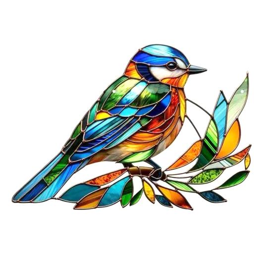 Acrylic Colorful Hummingbird Sun Catcher Hanging Pendant with Lanyard Easy To Install Bird Window Crafts Hanging Decor