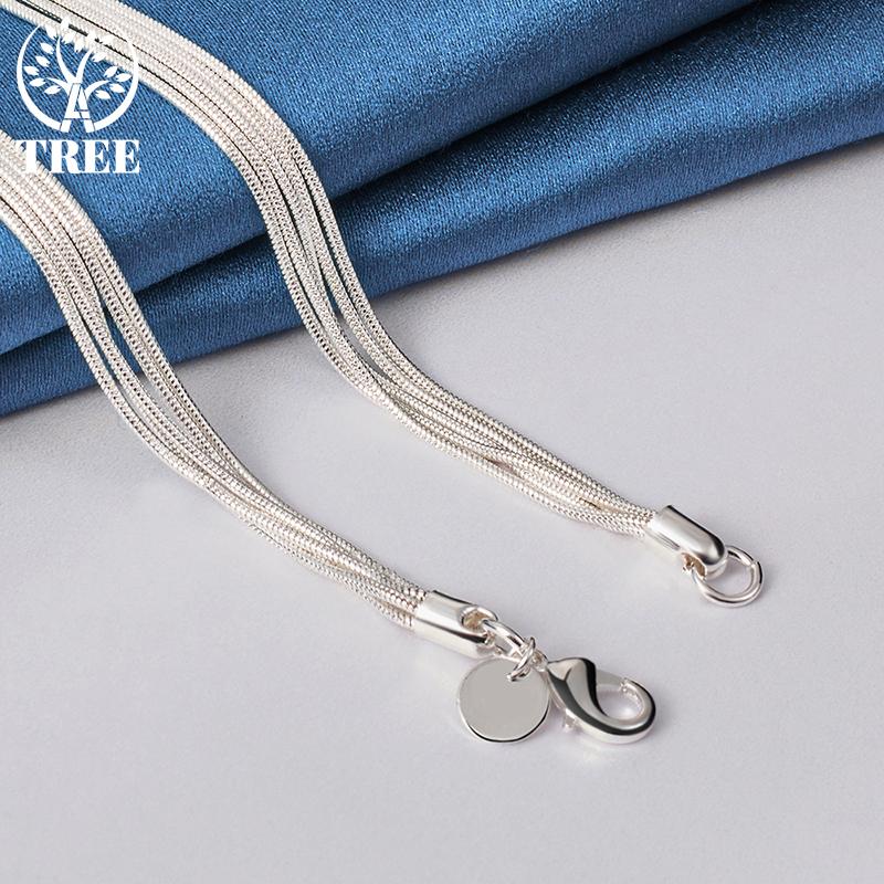 Bijuterii colier cu lanț cu șarpe cu cinci fluturi din argint 925