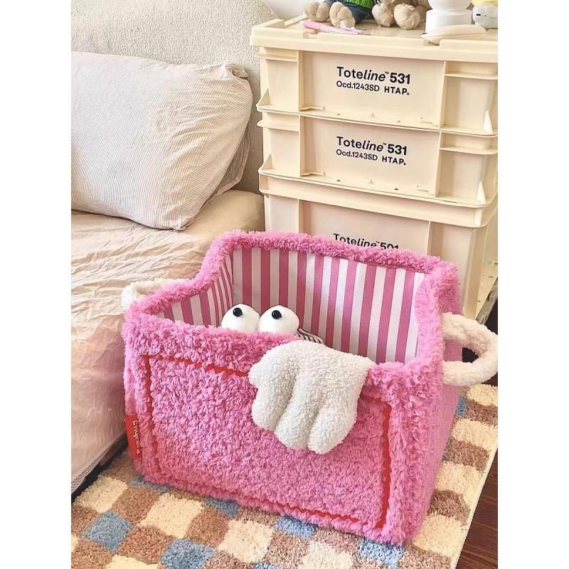 

Корзина для игрушек Милая корзина для хранения всякой всячины закуски игрушки органайзер корзина Складная корзина для белья с героями мультфильмов 30*25*20 розовый