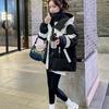 Winter Women Down Cotton Coat Female Medium To Long Parkas Jacket Ladies Slimming Hooded Splicing Together Puffer Outwear